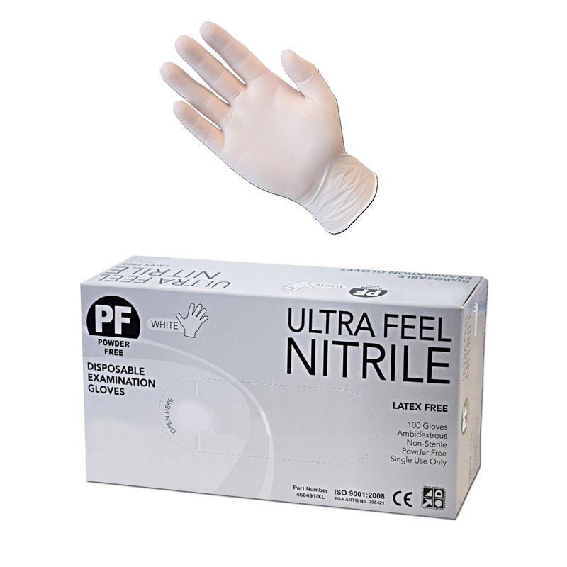 12Length,Medium,White QRP X612HCM Qualatex HiPro XC Latex Glove,Disposable,PowderFree,6milThickness Packof100 