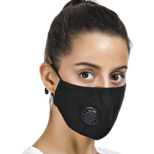 The Black Reusable Washable Face Mask With Breathing Valve And PM2.5 Filter is made of high-quality polyurethane materials that can filter small particles from the air and protect you from fog, smog, dust, odors, vehicle exhaust and air pollution. These masks are soft, skin-friendly and breathable, ideal for people with skin-sensitive allergies.